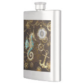 木製の背景（メカニカルシーホース付き） フラスク (左)