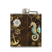 木製の背景（メカニカルシーホース付き） フラスク (裏面)