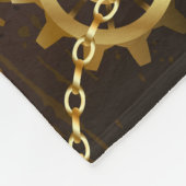 木製の背景(メカニカルシーホース付き) フリースブランケット (角)