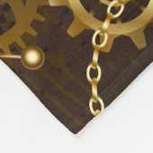 木製の背景(メカニカルシーホース付き) フリースブランケット (角)