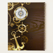 木製の背景（メカニカルシーホース付き） プランナー手帳 (裏面)