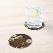 木製の背景(メカニカルシーホース付き) ペーパーコースター (インサイチュ)