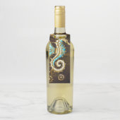 木製の背景（メカニカルシーホース付き） ボトルネックタグ (ボトル)