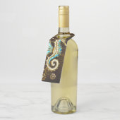 木製の背景（メカニカルシーホース付き） ボトルネックタグ (アングル)