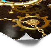 木製の背景（メカニカルシーホース付き） ポスター (コーナー)