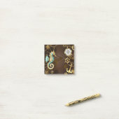 木製の背景（メカニカルシーホース付き） ポストイット (デスク上)