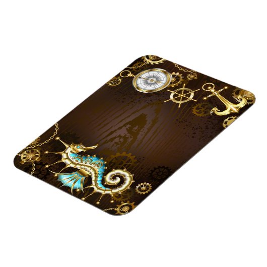 木製の背景(メカニカルシーホース付き) マグネット (左側)