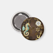 木製の背景(メカニカルシーホース付き) マグネット (正面/裏面)