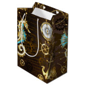 木製の背景(メカニカルシーホース付き) ミディアムペーパーバッグ (裏面アングル)