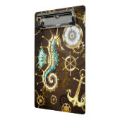 木製の背景（メカニカルシーホース付き） ミニクリップボード (アングル2)