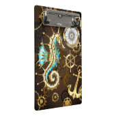 木製の背景（メカニカルシーホース付き） ミニクリップボード (アングル)