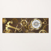 木製の背景（メカニカルシーホース付き） ヨガマット (裏面(横))