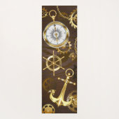 木製の背景（メカニカルシーホース付き） ヨガマット (裏面)