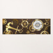 木製の背景（メカニカルシーホース付き） ヨガマット (裏面(横))