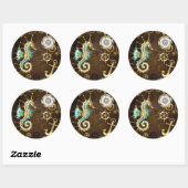 木製の背景(メカニカルシーホース付き) ラウンドシール (シート)