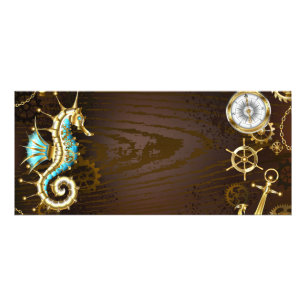 木製の背景（メカニカルシーホース付き） ラックカード