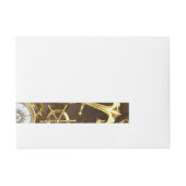 木製の背景（メカニカルシーホース付き） ラップアラウンド宛名ラベル (正面)