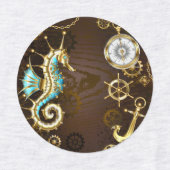 木製の背景（メカニカルシーホース付き） ラベル (デザイン2)