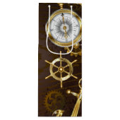 木製の背景(メカニカルシーホース付き) ワインギフトバッグ (正面)