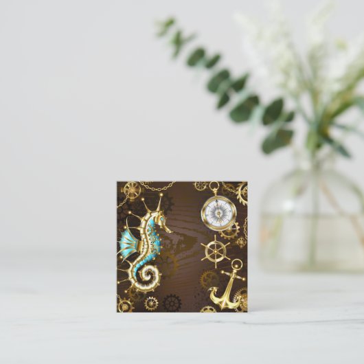 木製の背景（メカニカルシーホース付き） 割引カード (スタンド正面)