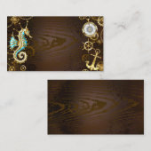 木製の背景（メカニカルシーホース付き） 割引カード (正面/裏面)