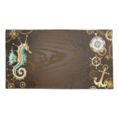 木製の背景(メカニカルシーホース付き) 枕カバー (裏面)