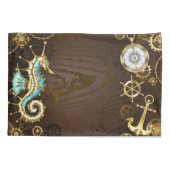 木製の背景（メカニカルシーホース付き） 枕カバー (裏面-左)