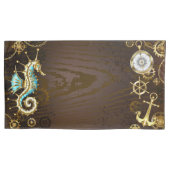 木製の背景(メカニカルシーホース付き) 枕カバー (正面左)