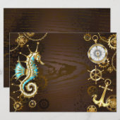 木製の背景（メカニカルシーホース付き） 案内状 (正面/裏面)