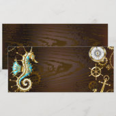 木製の背景（メカニカルシーホース付き） 案内状 (正面/裏面)