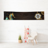 木製の背景（メカニカルシーホース付き） 横断幕 (インサイチュ)