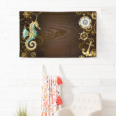 木製の背景（メカニカルシーホース付き） 横断幕 (インサイチュ)