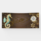 木製の背景（メカニカルシーホース付き） 横断幕 (横)