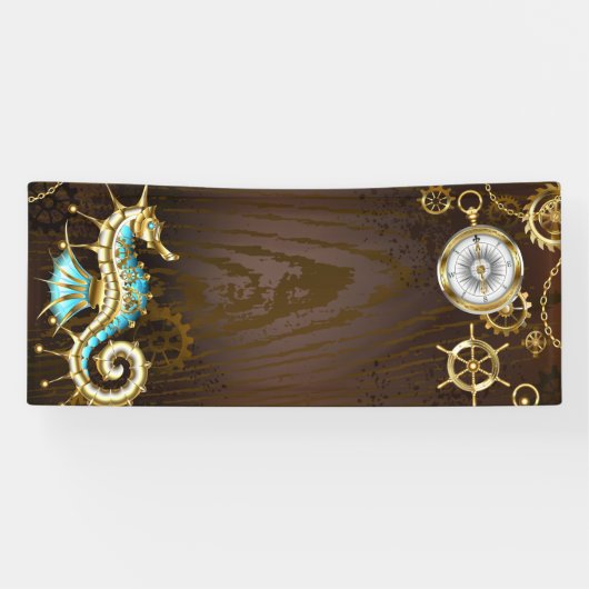 木製の背景（メカニカルシーホース付き） 横断幕 (横)