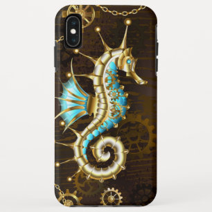 木製の背景(メカニカルシーホース付き) iPhone XS MAXケース