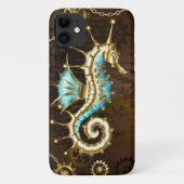 木製の背景(メカニカルシーホース付き) Case-Mate iPhoneケース (裏面)