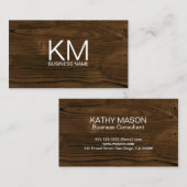 木製の背景 | モノグラム 名刺 (正面/裏面)