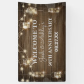 木製の背景 ライトガラスのジャー アニバーサリー 横断幕 (縦)