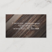 木製の背景 | ワイン | QRコード 名刺 (裏面)