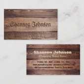 木製の背景 名刺 (正面/裏面)