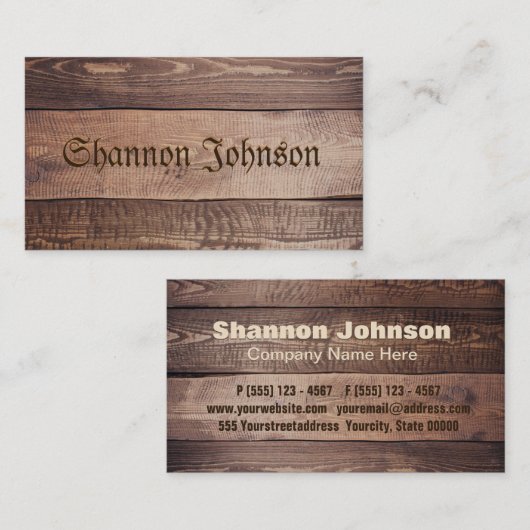 木製の背景 名刺 (正面/裏面)
