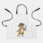 木製の脚とフックの手で海賊としてタイガー エプロン (正面)