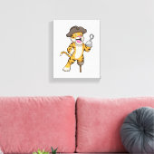 木製の脚とフックの手で海賊としてタイガー キャンバスプリント (インサイチュ (リビング))