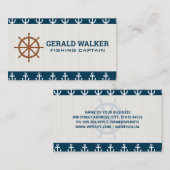 木製の船輪 | いかりパターン 名刺 (正面/裏面)