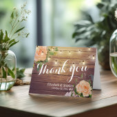 木製の花のストリングライト ウェディング感謝 サンキューカード