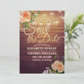 木製の花のストリングライト Save The Date セーブザデート (スタンド正面)