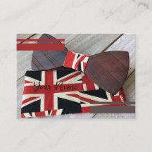 木製の蝶ネクタイの名刺