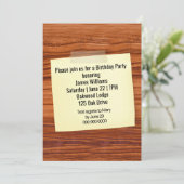 木製の誕生日パーティー招待状 招待状 (スタンド正面)