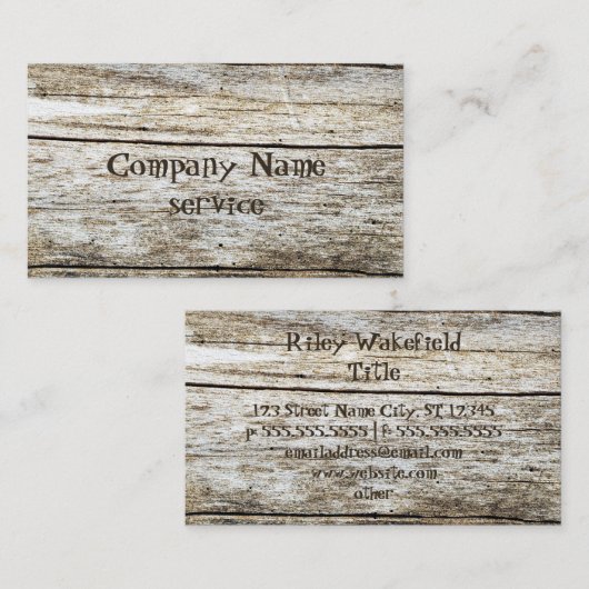 木製の質によって切り分けられる文字の効果 名刺 (正面/裏面)