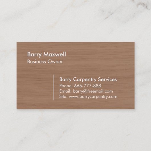 木製の質の穀物の背景の大工仕事 名刺 (正面)